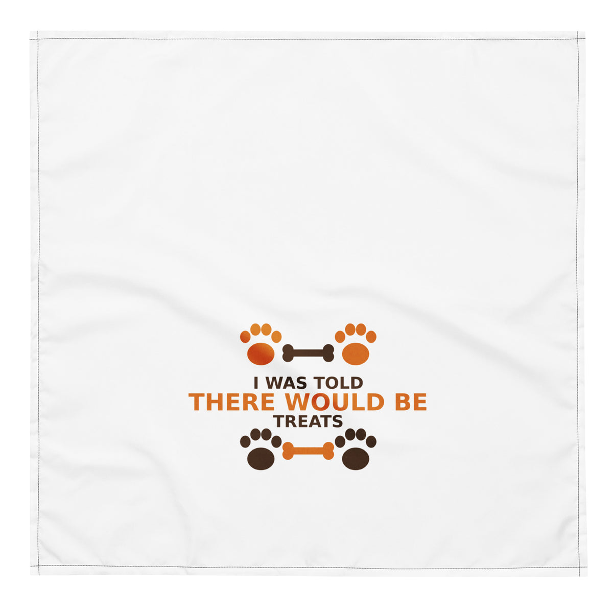 I Was Told There Would Be Treats funny pet dog bandana, front view