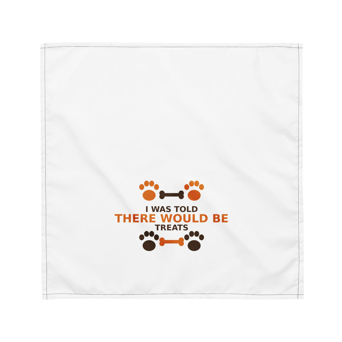 I Was Told There Would Be Treats funny pet dog bandana, front view
