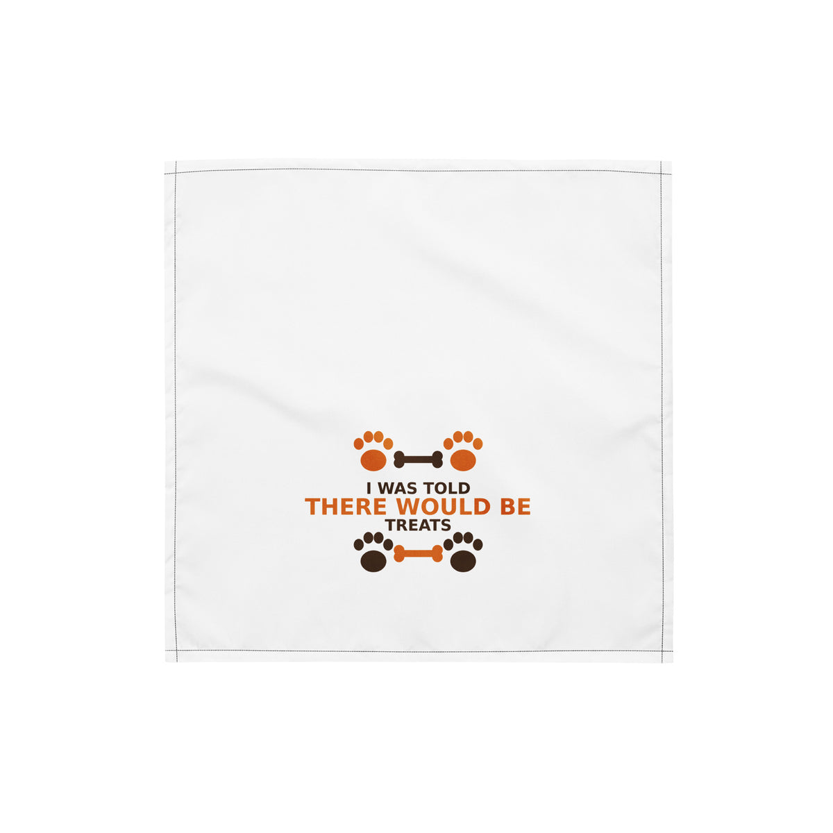 I Was Told There Would Be Treats funny pet dog bandana, front view