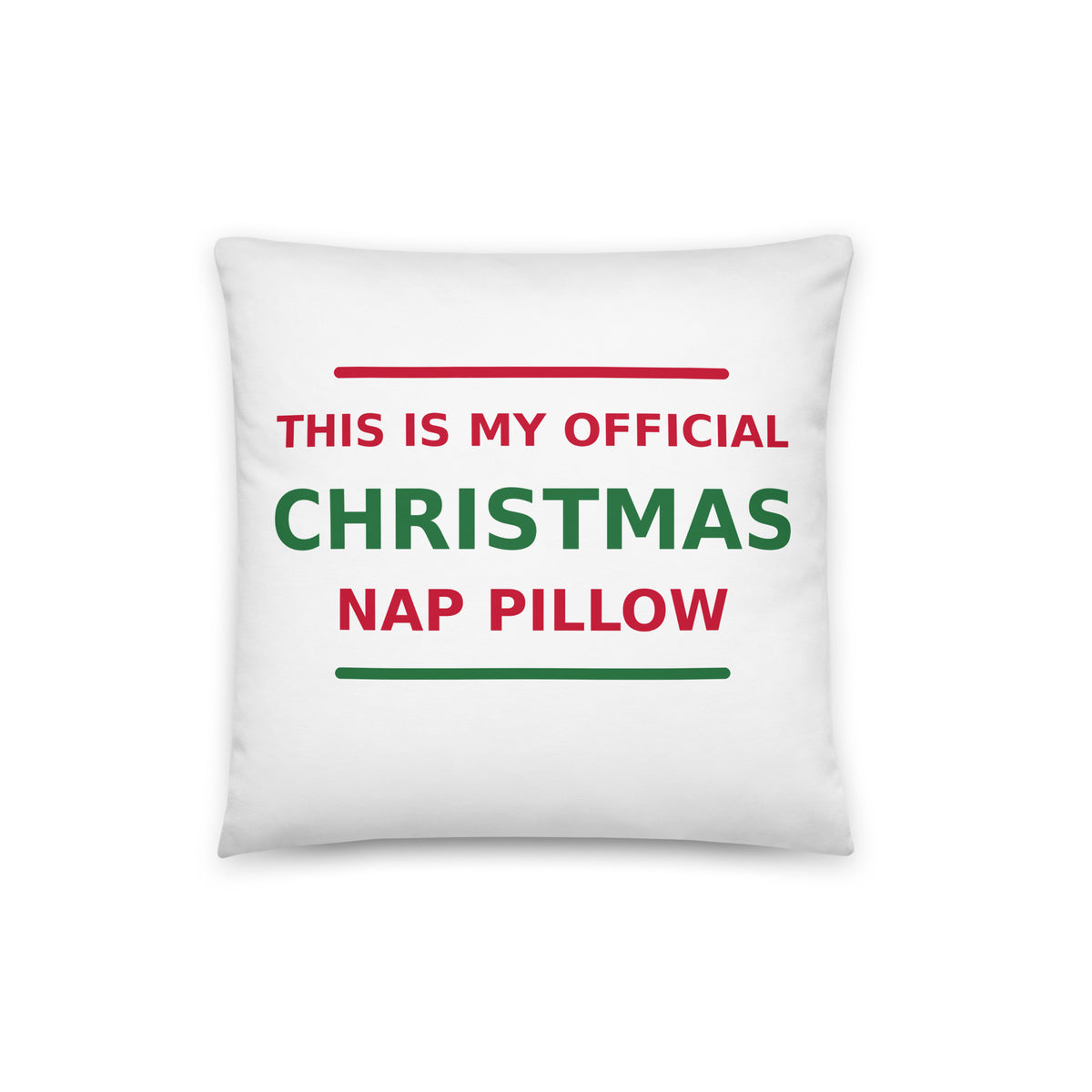 This Is My Official Christmas Nap funny Christmas throw pillow, front view