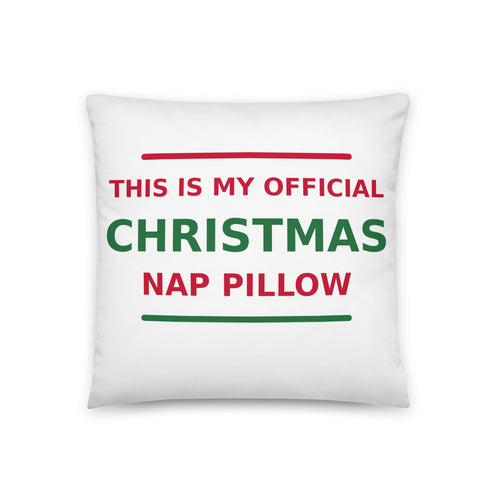 This Is My Official Christmas Nap funny Christmas throw pillow, front view