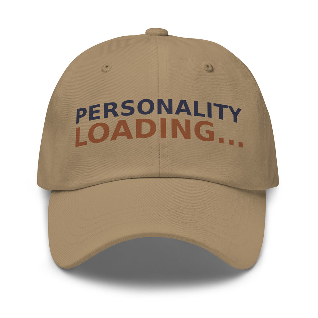 Personality Loading... Please Add Coffee coffee lover dad hat in Khaki, front view