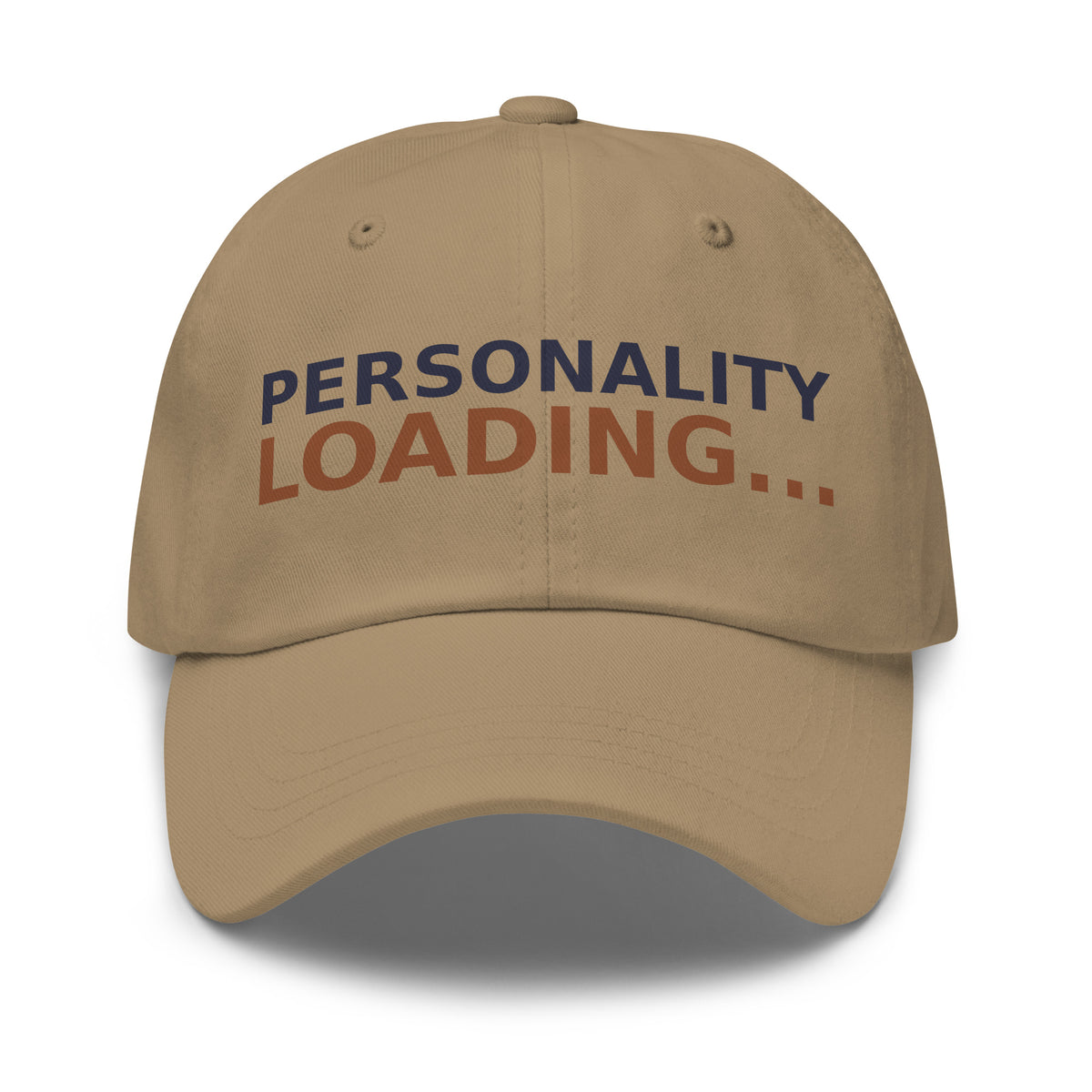Personality Loading... Please Add Coffee coffee lover dad hat in Khaki, front view