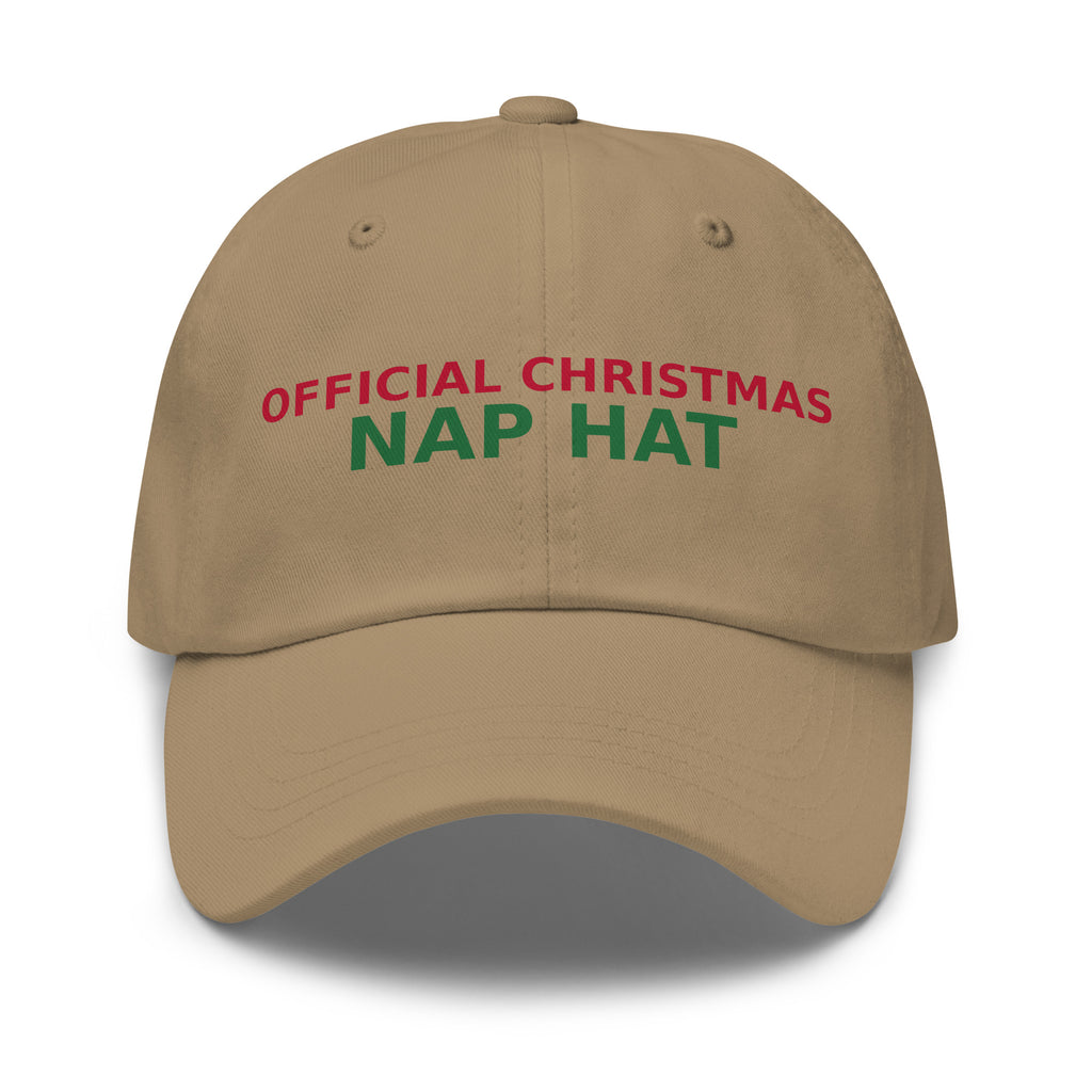 This Is My Official Christmas Nap dad hat in Khaki by Little Laughs Co.