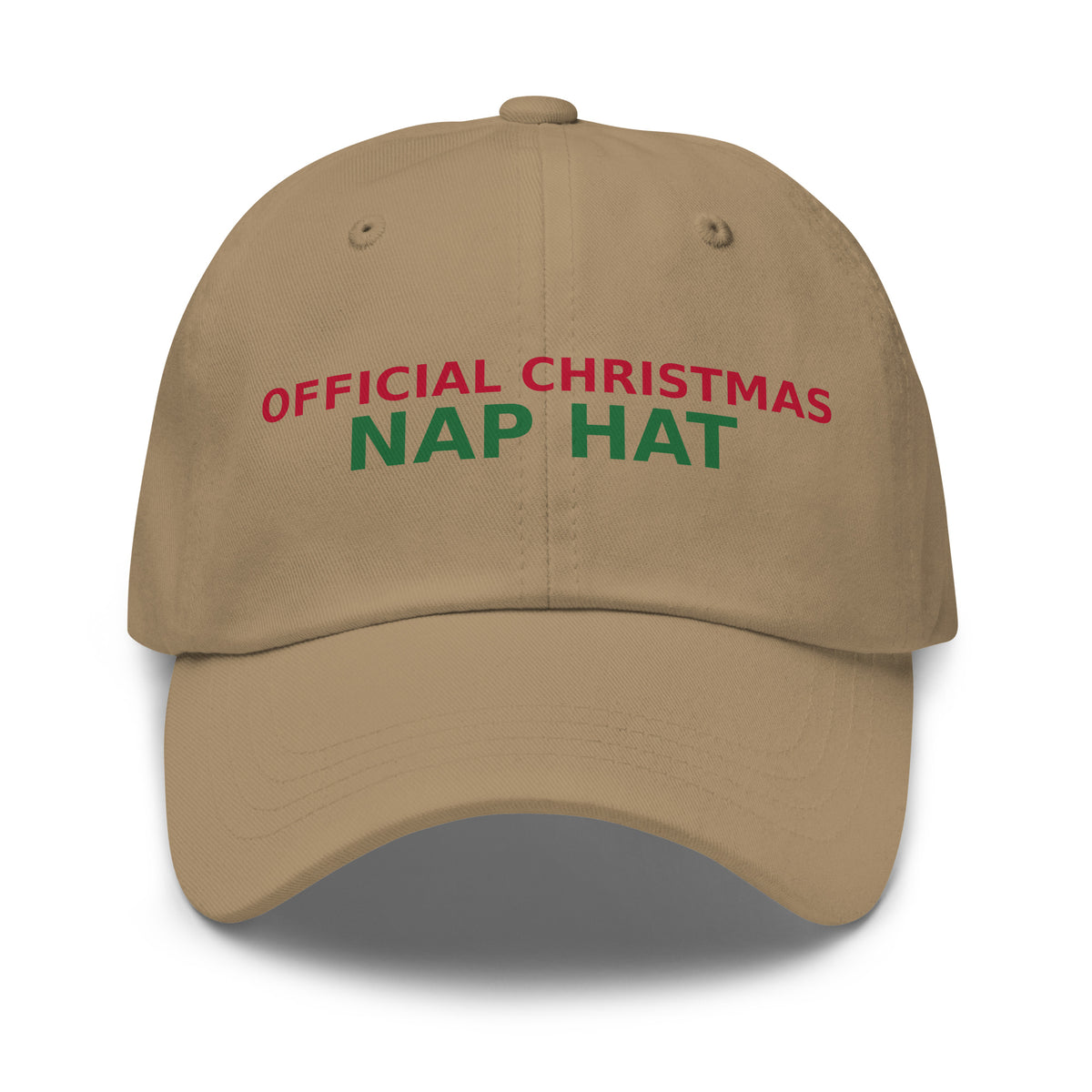 This Is My Official Christmas Nap dad hat in Khaki by Little Laughs Co.