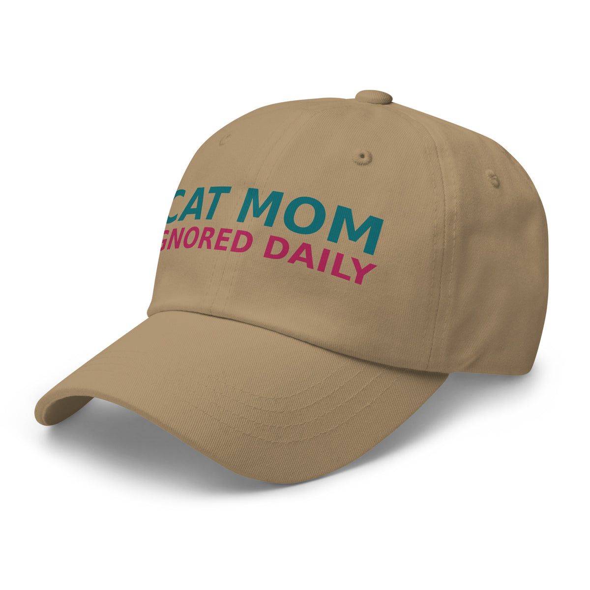 Cat Mom: Ignored Daily, Loved Anyway cat mom dad hat in Khaki, left front view
