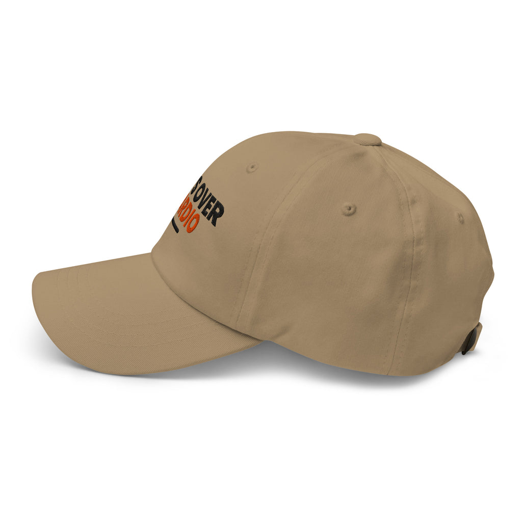 Cats Over Cardio cat lover dad hat in Khaki, left side view