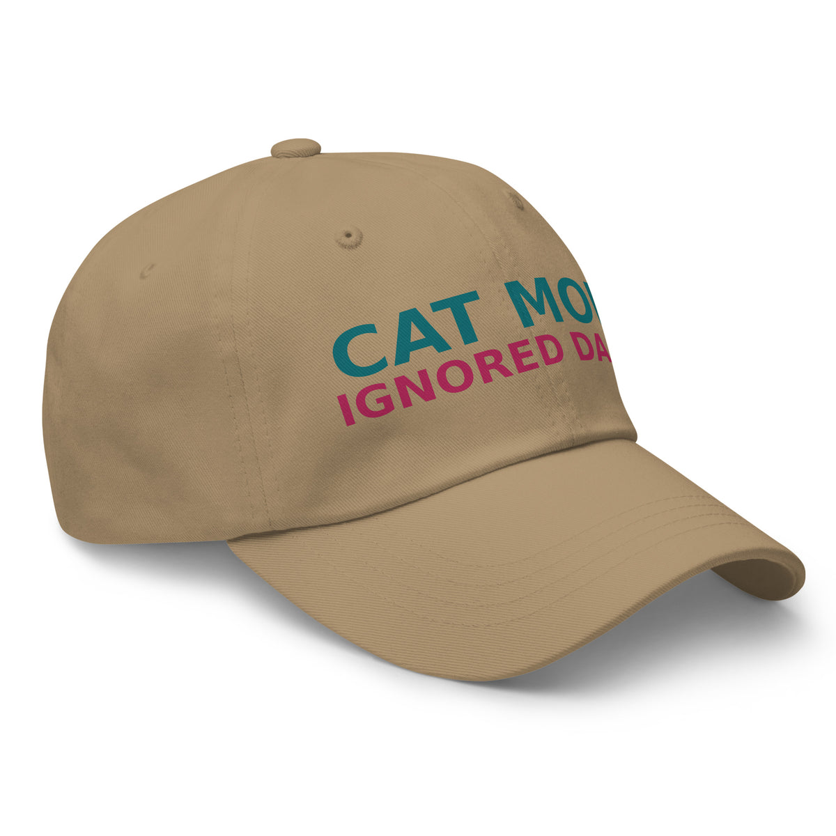 Cat Mom: Ignored Daily, Loved Anyway cat mom dad hat in Khaki, right front view