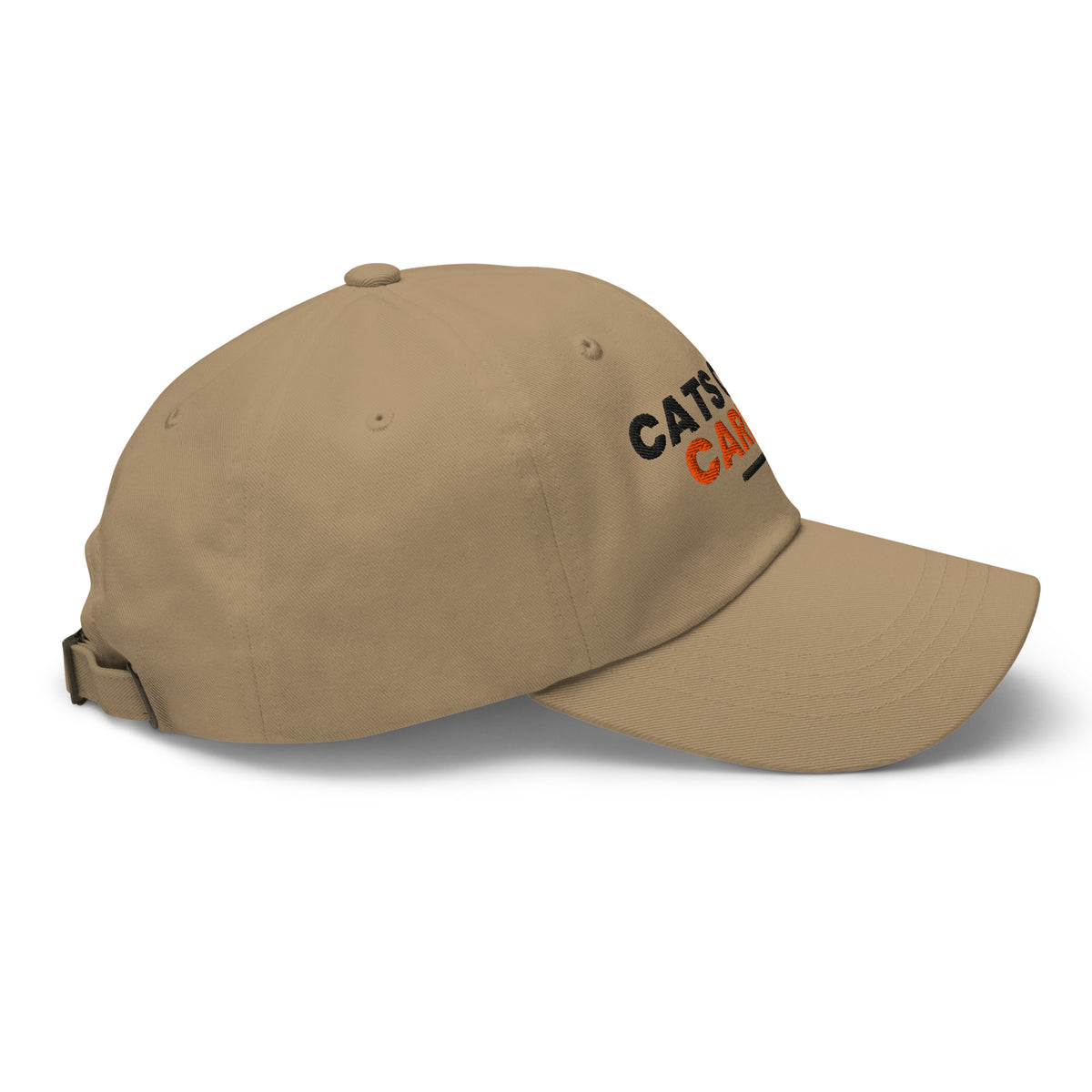 Cats Over Cardio cat lover dad hat in Khaki, right side view