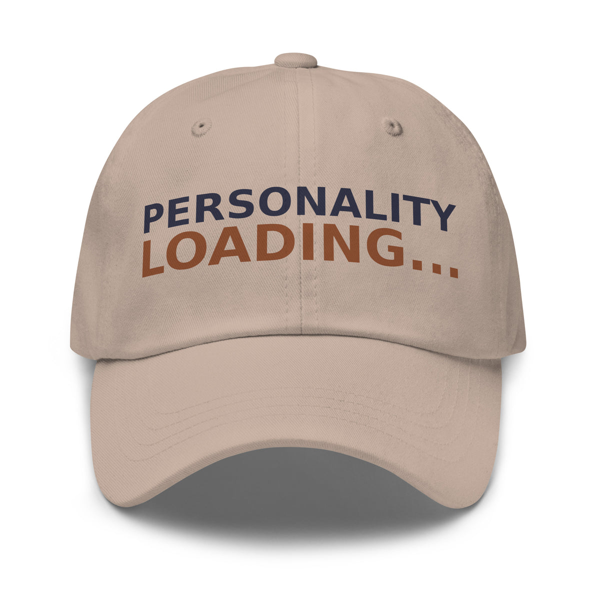 Personality Loading... Please Add Coffee coffee lover dad hat in Stone, front view