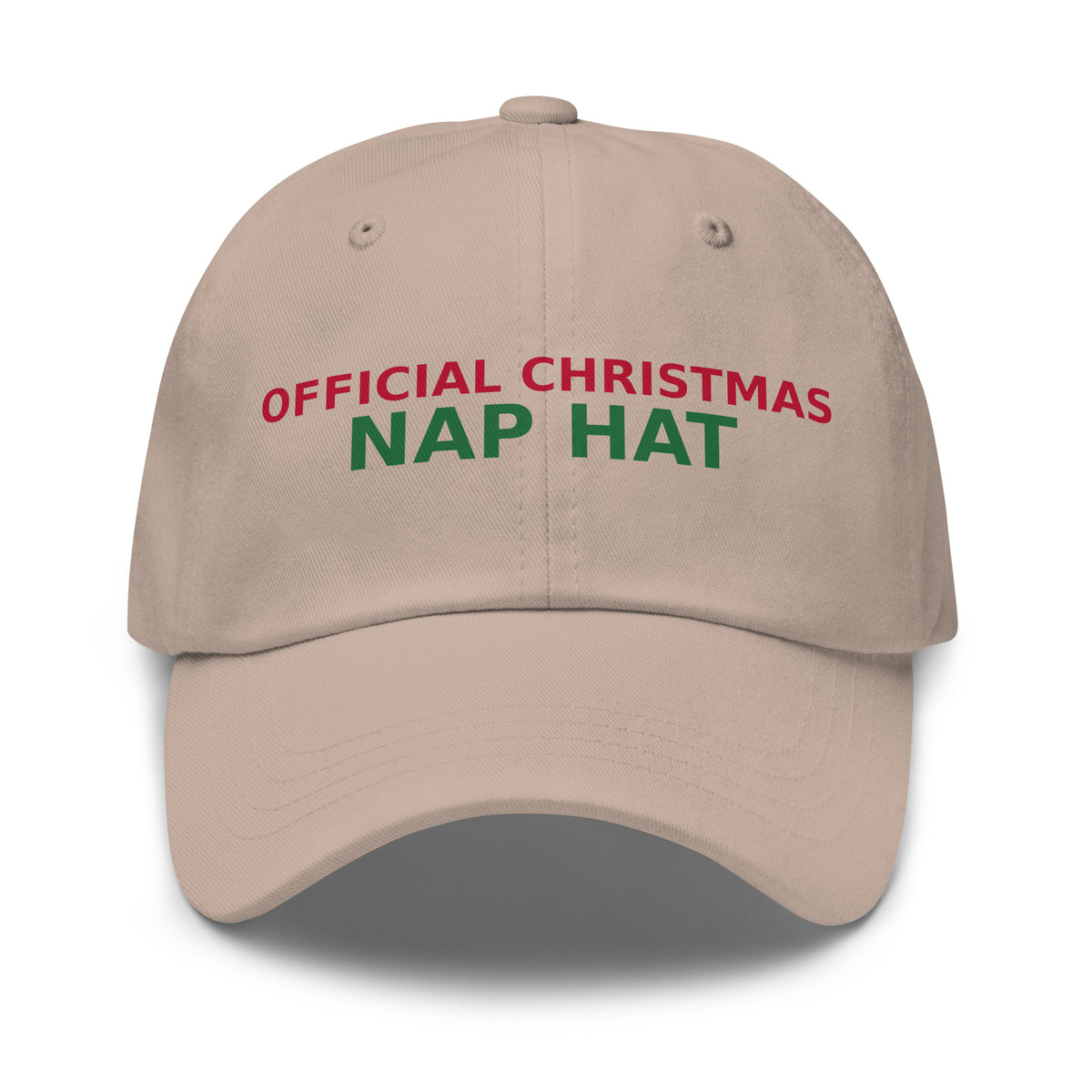This Is My Official Christmas Nap dad hat in Stone by Little Laughs Co.