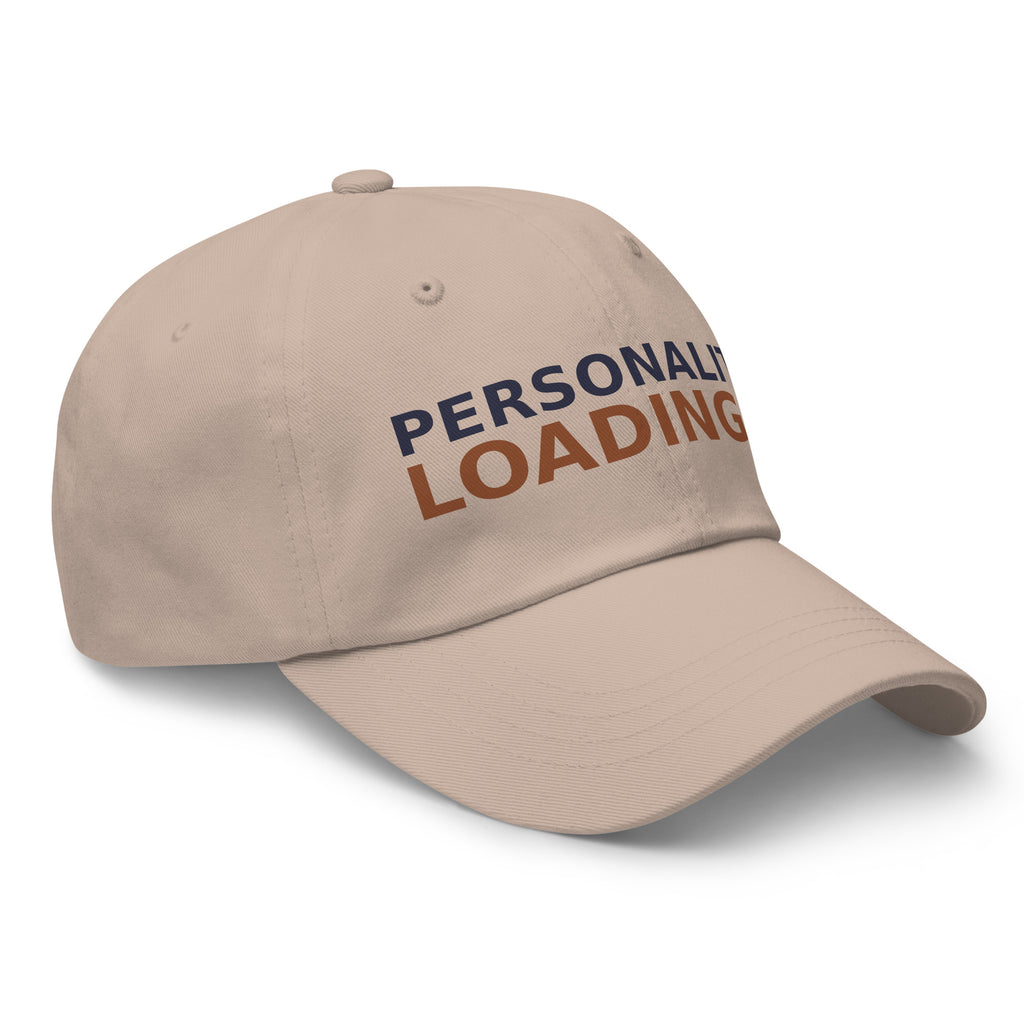 Personality Loading... Please Add Coffee coffee lover dad hat in Stone, right front view
