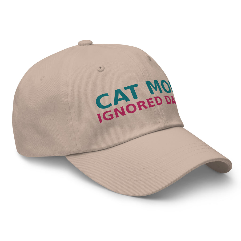 Cat Mom: Ignored Daily, Loved Anyway cat mom dad hat in Stone, right front view