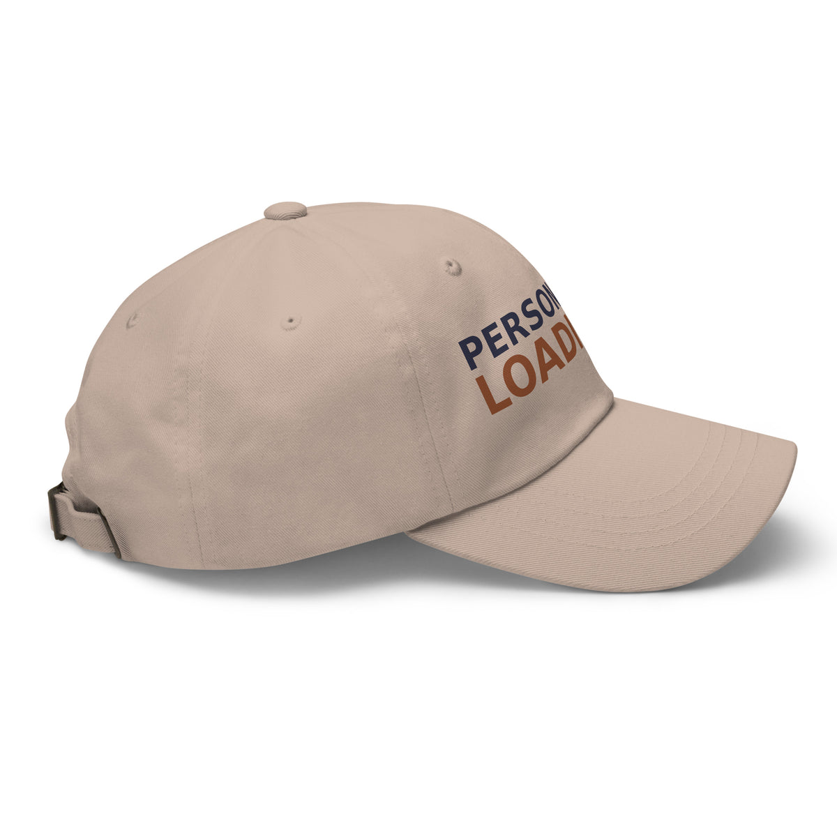 Personality Loading... Please Add Coffee coffee lover dad hat in Stone, right side view