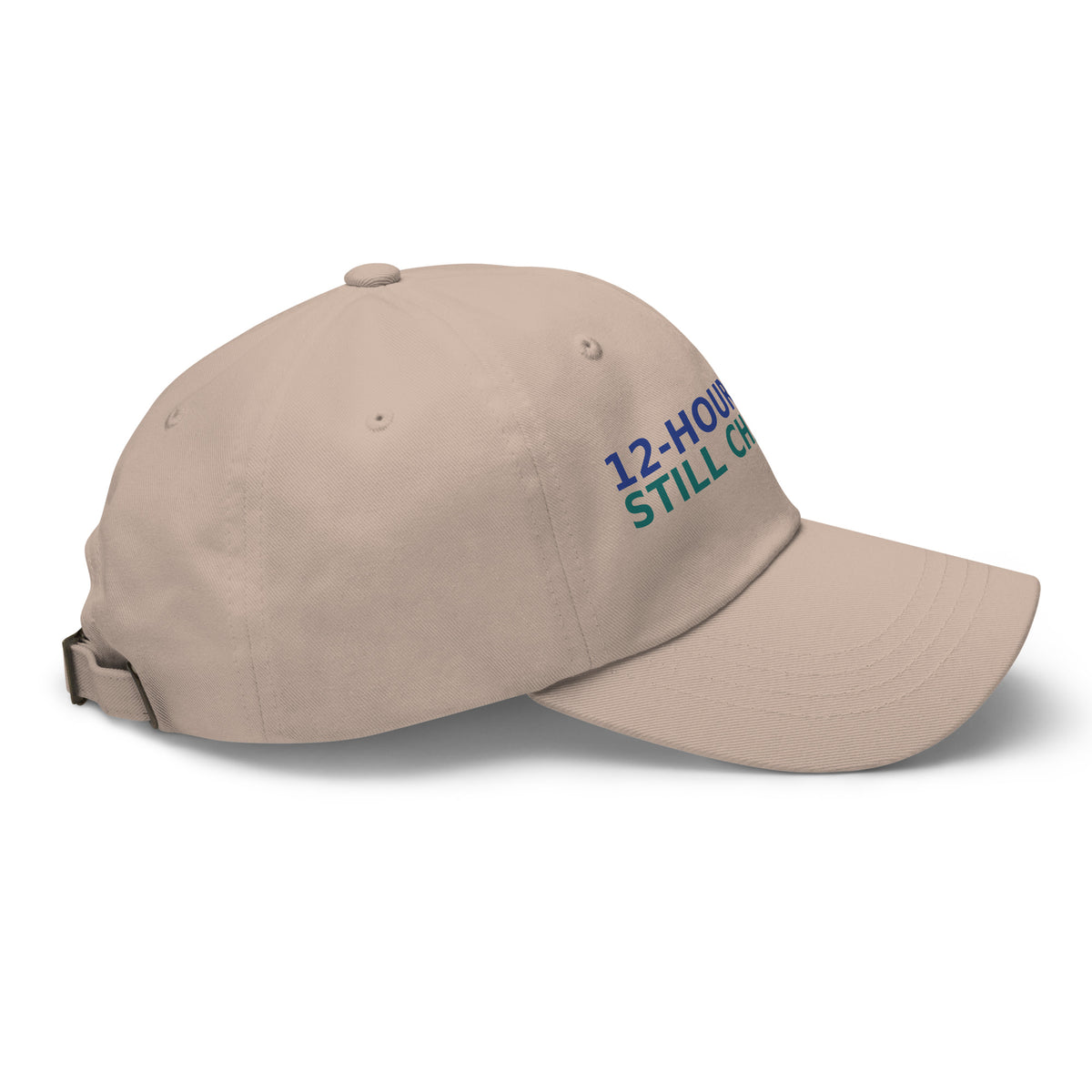 12-Hour Shift, 13 Hours Later, Still Charting funny nurse dad hat in Stone, right side view