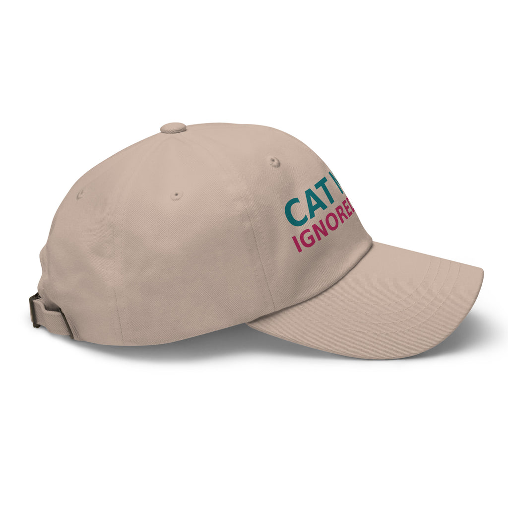 Cat Mom: Ignored Daily, Loved Anyway cat mom dad hat in Stone, right side view