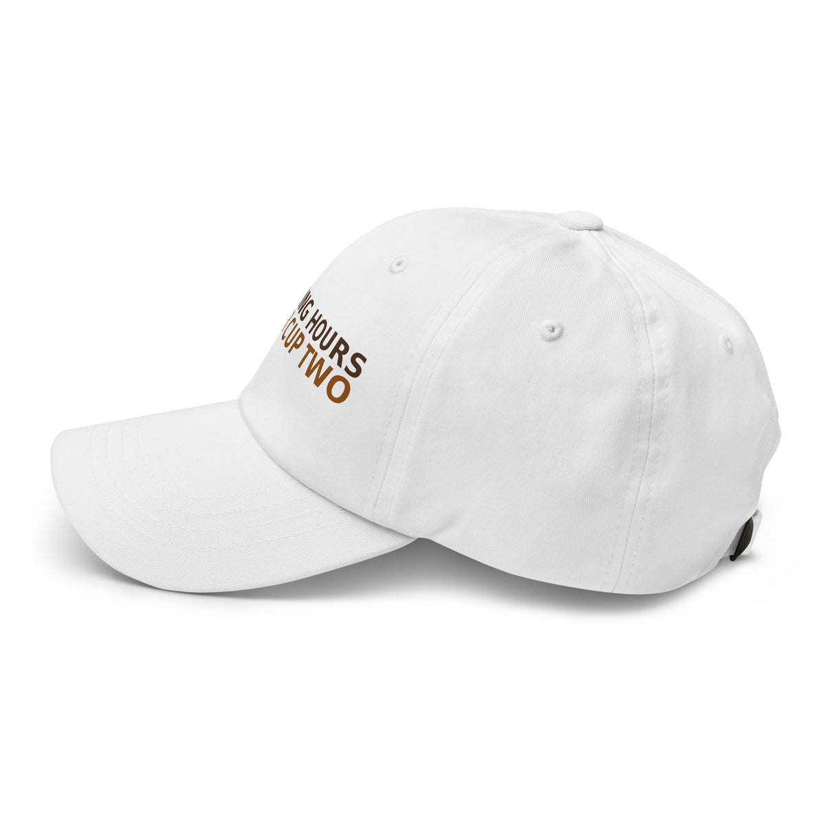 Speaking Hours Begin After Cup Two dad hat by Little Laughs Co.