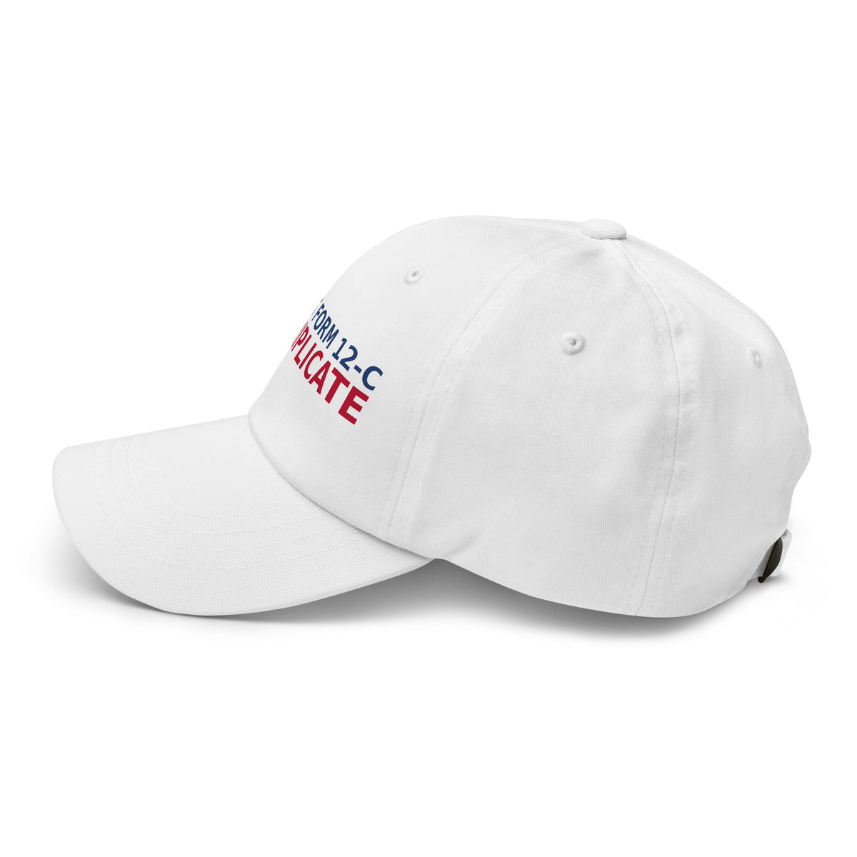 Just Submit Form 12-C In Triplicate funny coworker dad hat in White, left side view