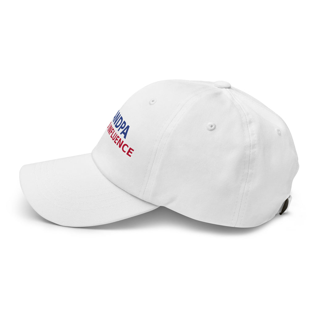 Grandpa: The Man, The Myth, The Bad Influence funny grandpa dad hat in White, left side view
