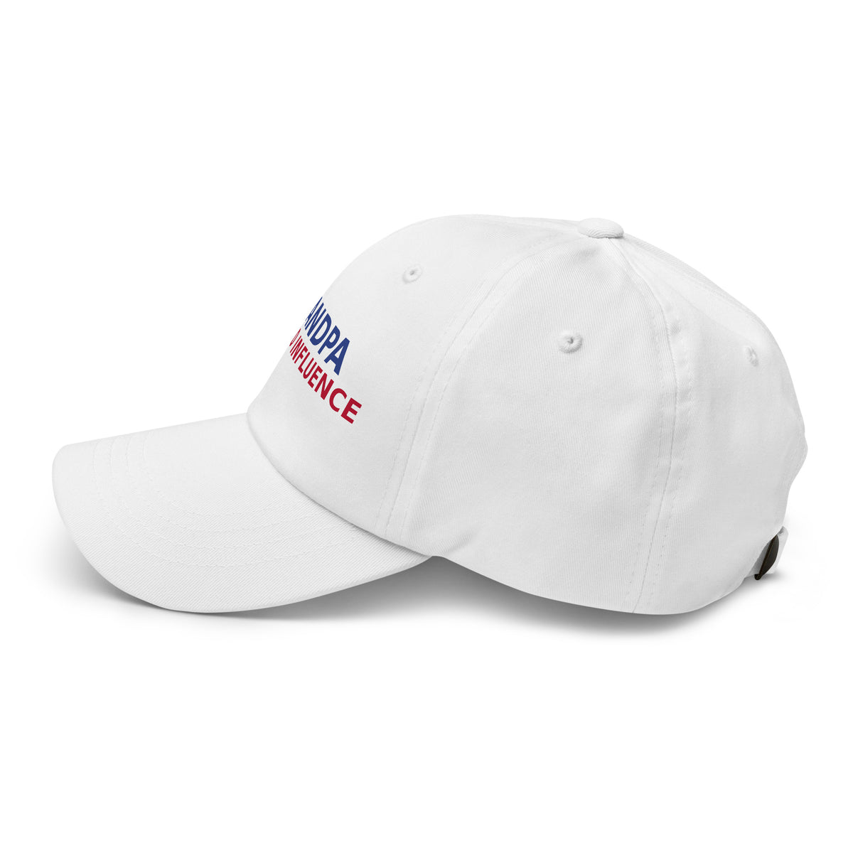 Grandpa: The Man, The Myth, The Bad Influence funny grandpa dad hat in White, left side view