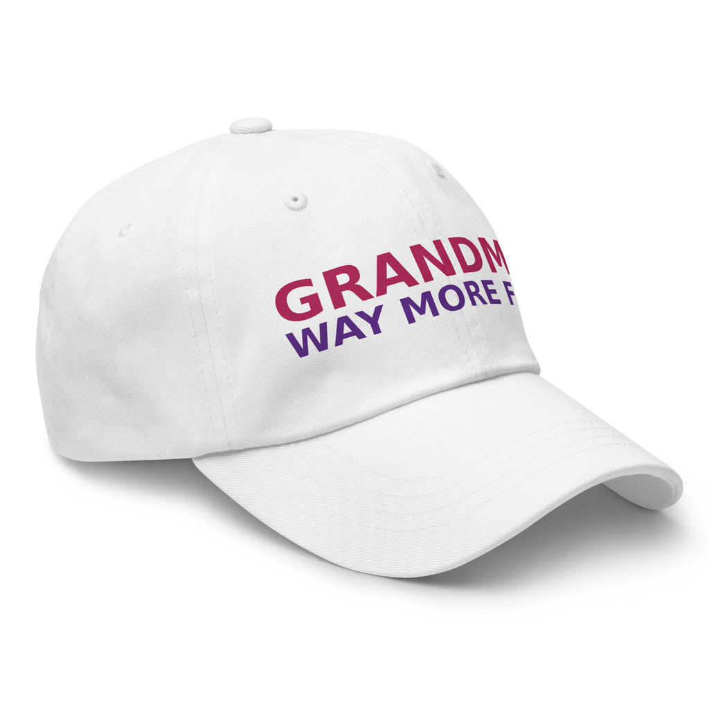 Grandma: Like A Mom, Only Way More Fun funny grandma dad hat in White, right front view