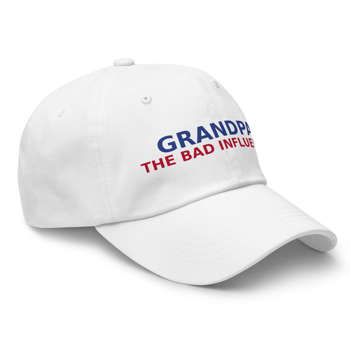 Grandpa: The Man, The Myth, The Bad Influence funny grandpa dad hat in White, right front view