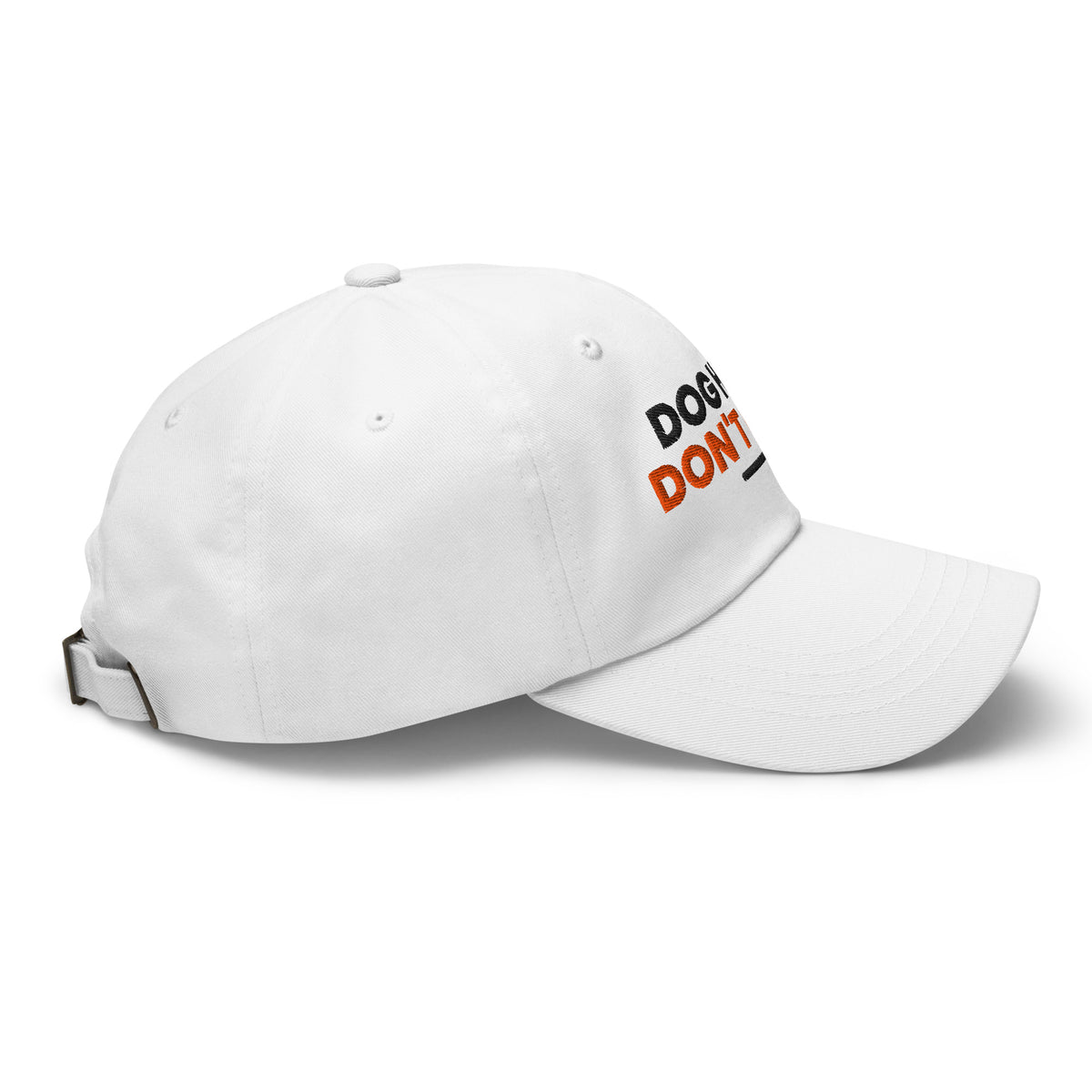 Dog Hair Don't Care dog lover dad hat in White, right side view