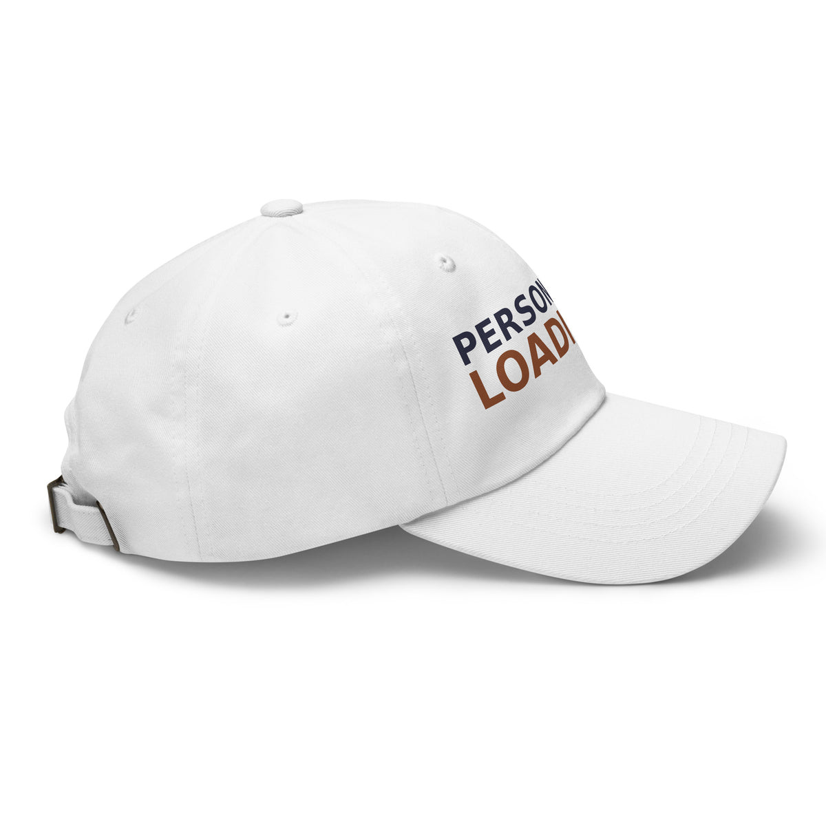 Personality Loading... Please Add Coffee coffee lover dad hat in White, right side view