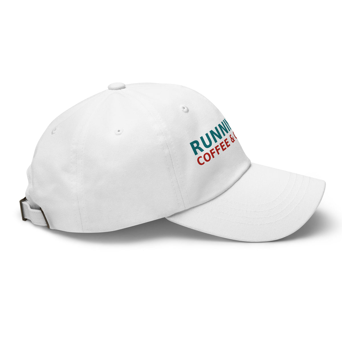 Running On Coffee, Charting & A Full Bladder funny nurse dad hat in White, right side view