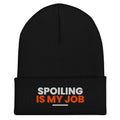 Spoiling Is My Job funny grandma beanie in Black, front view