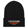 Cats Over Cardio cat lover beanie in Black, front view