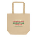 This Is My Official Christmas Nap funny Christmas tote bag, front view