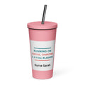Running On Coffee, Charting & A Full Bladder tumbler in Pink by Little Laughs Co.