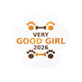 Very Good Girl 2026 dog christmas ornament, front view