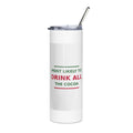 Most Likely To Drink All The Cocoa funny Christmas tumbler, front view