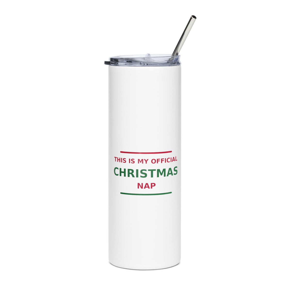 This Is My Official Christmas Nap funny Christmas tumbler, front view