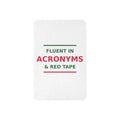 Fluent In Acronyms & Red Tape funny coworker sherpa blanket, front view