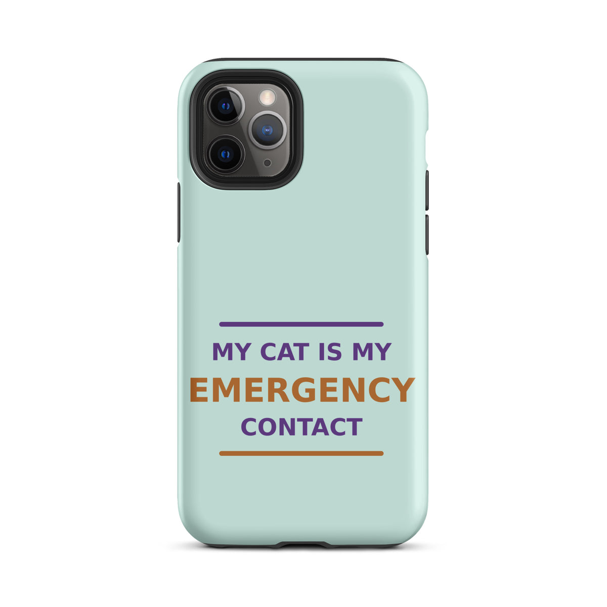 My Cat Is My Emergency Contact phone case in Mint by Little Laughs Co.