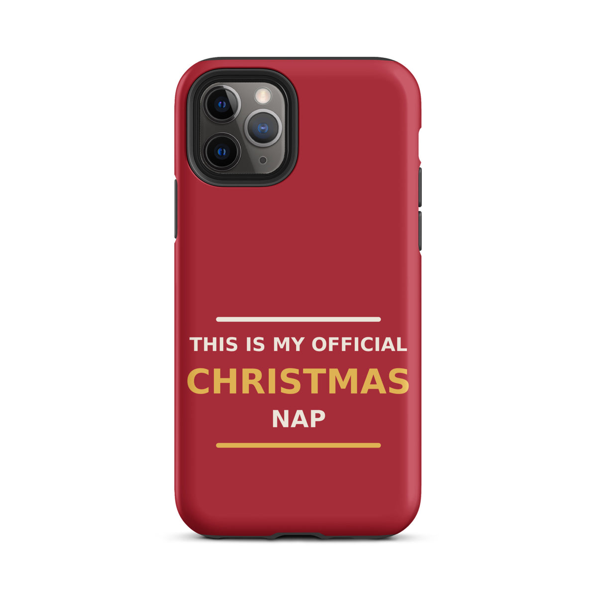 This Is My Official Christmas Nap funny Christmas iPhone case in Holly Red, front view
