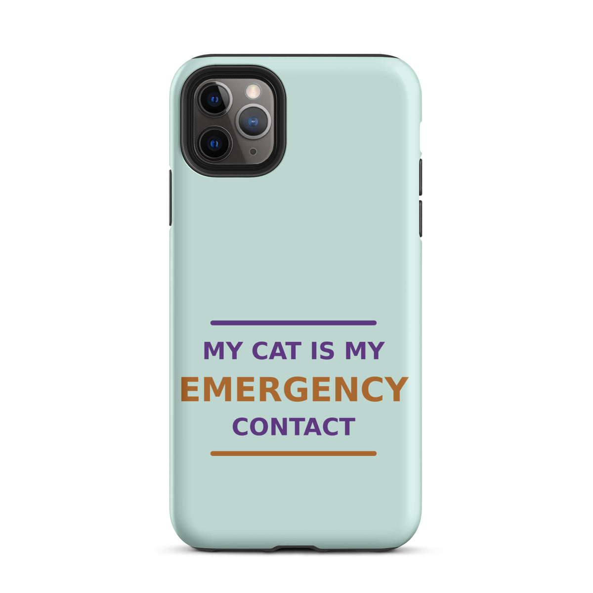 My Cat Is My Emergency Contact phone case in Mint by Little Laughs Co.