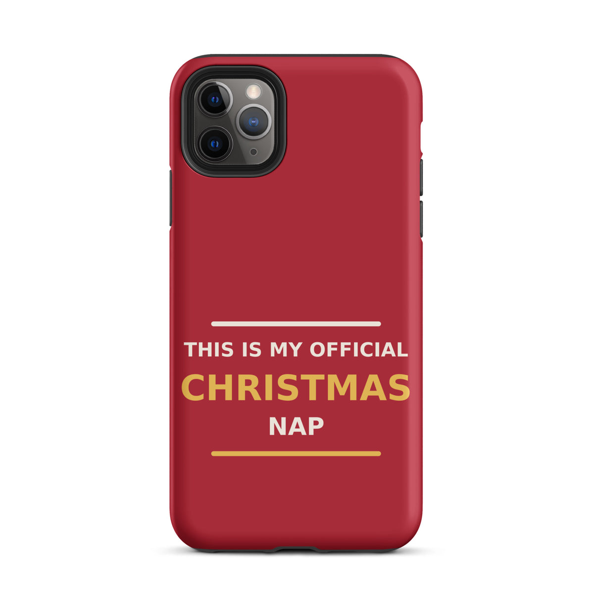 This Is My Official Christmas Nap funny Christmas iPhone case in Holly Red, front view