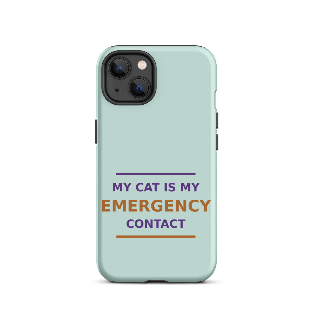My Cat Is My Emergency Contact phone case in Mint by Little Laughs Co.