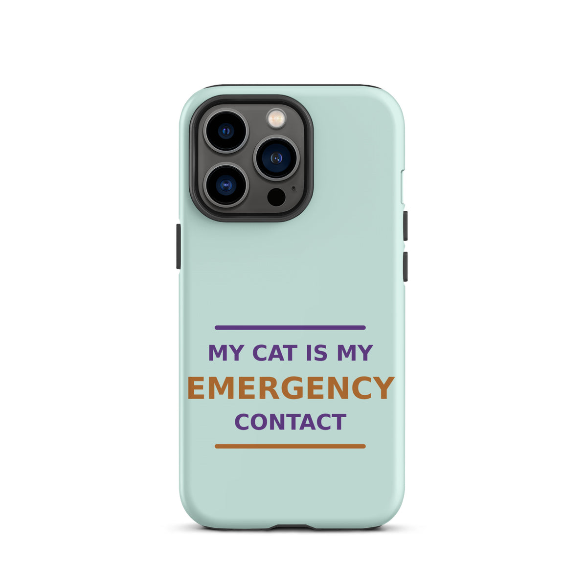 My Cat Is My Emergency Contact phone case in Mint by Little Laughs Co.