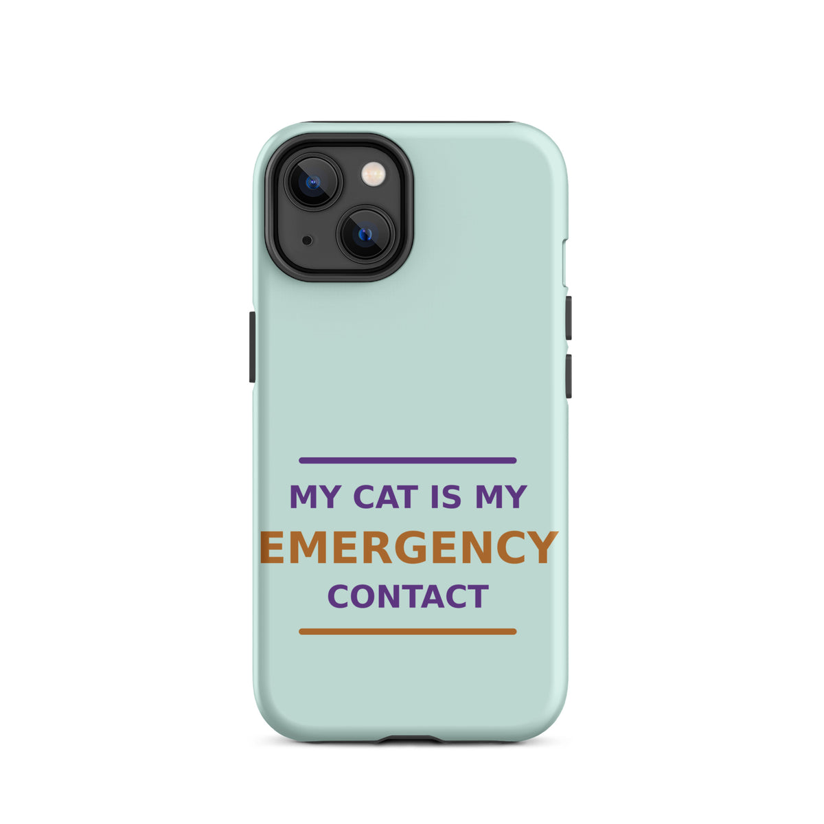 My Cat Is My Emergency Contact phone case in Mint by Little Laughs Co.