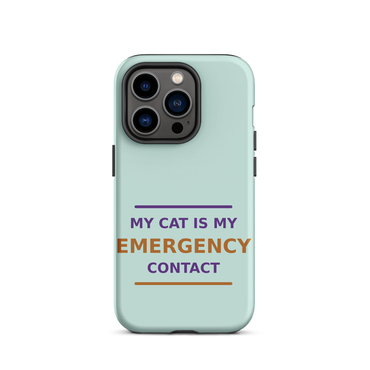 My Cat Is My Emergency Contact cat lover iPhone case in Mint, front view