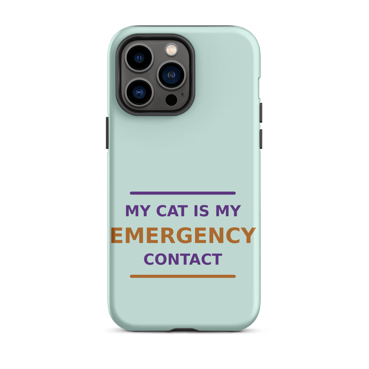 My Cat Is My Emergency Contact cat lover iPhone case in Mint, front view