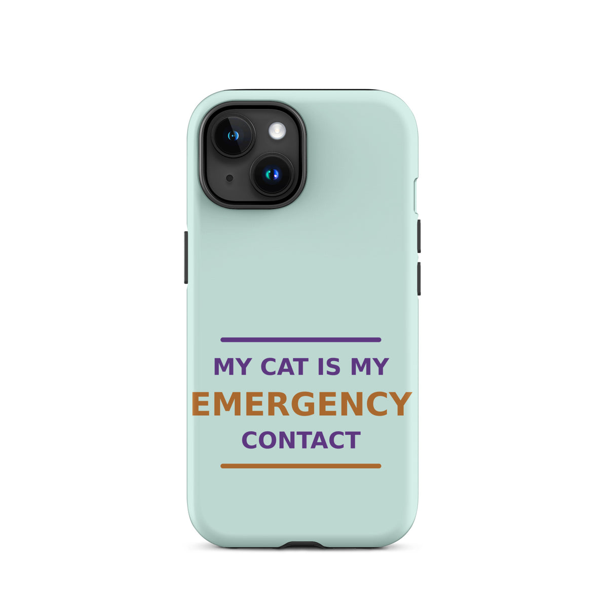 My Cat Is My Emergency Contact cat lover iPhone case in Mint, front view