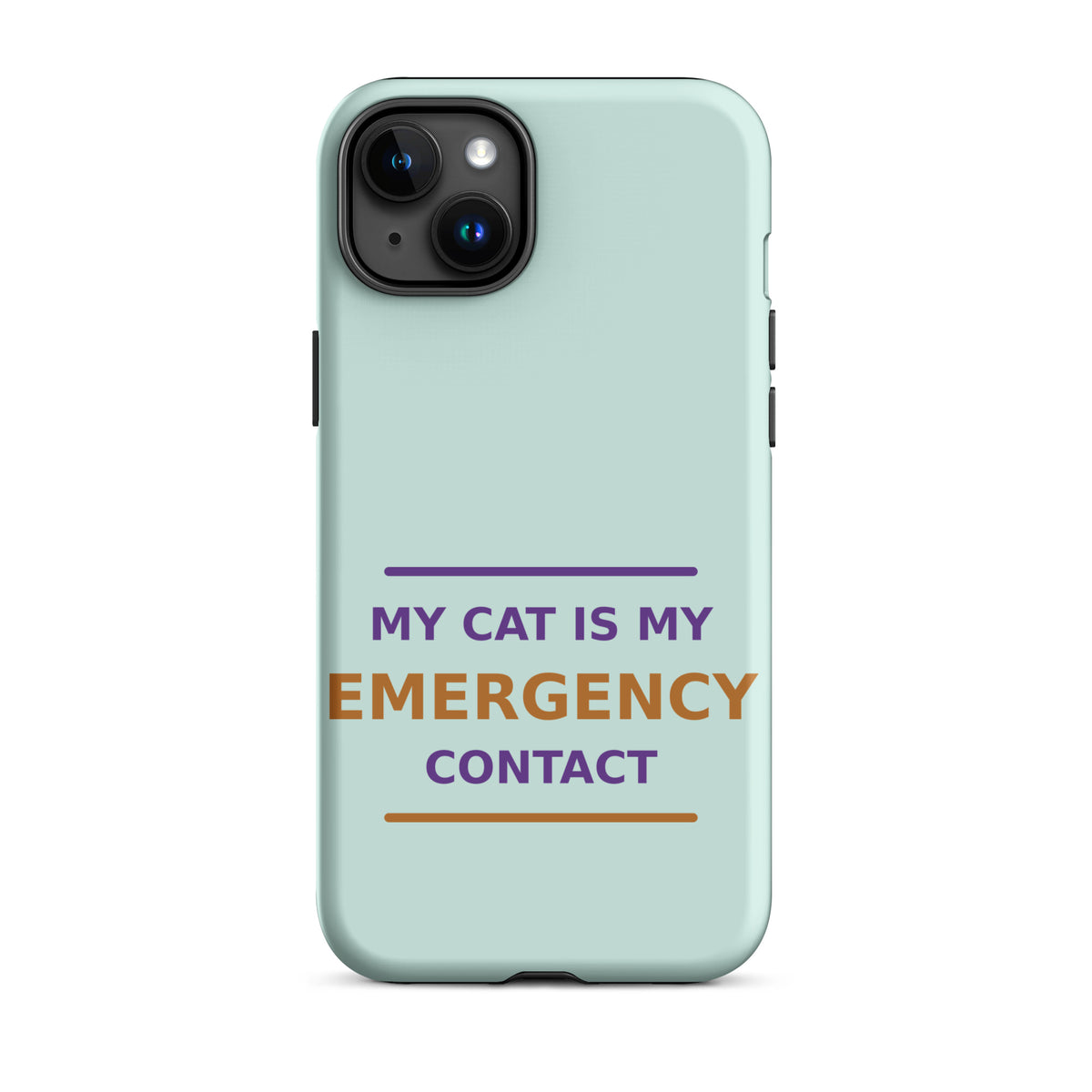 My Cat Is My Emergency Contact cat lover iPhone case in Mint, front view