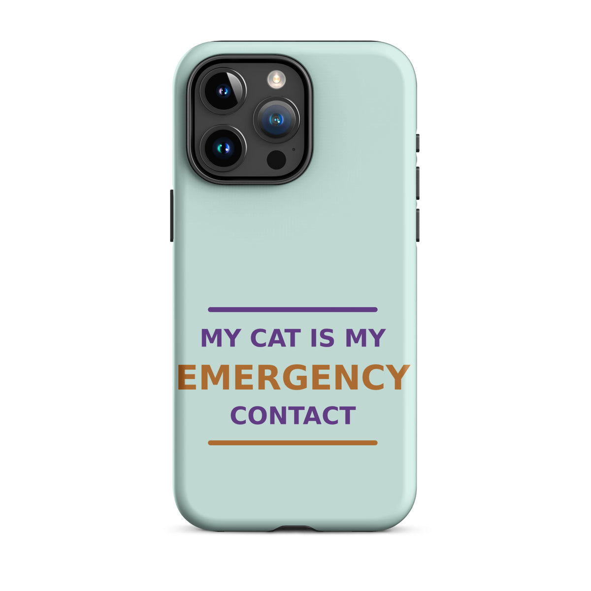 My Cat Is My Emergency Contact cat lover iPhone case in Mint, front view