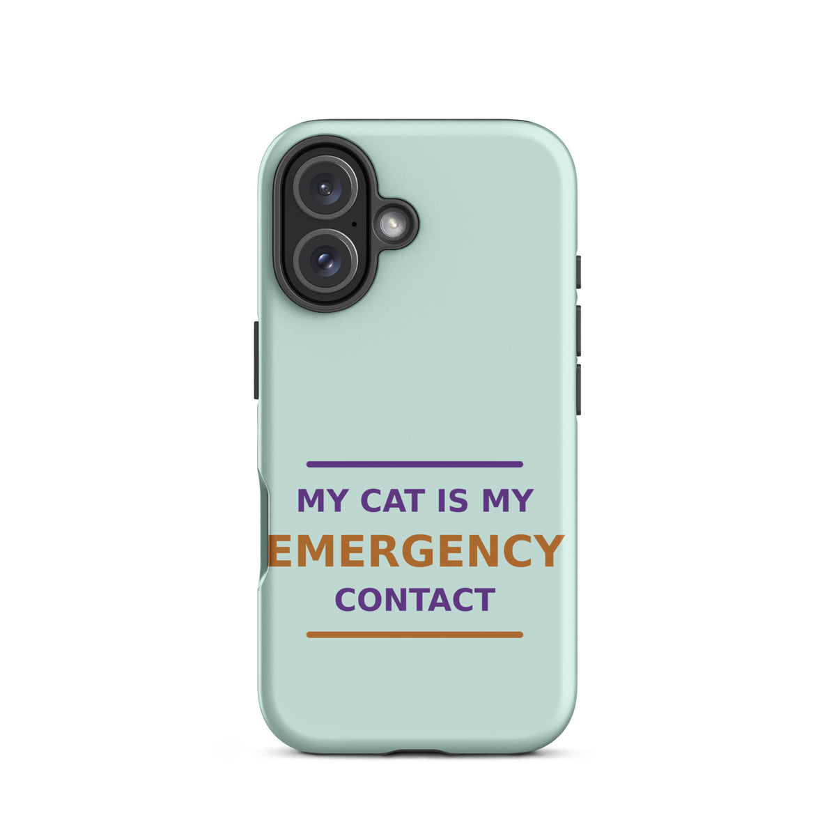 My Cat Is My Emergency Contact cat lover iPhone case in Mint, front view